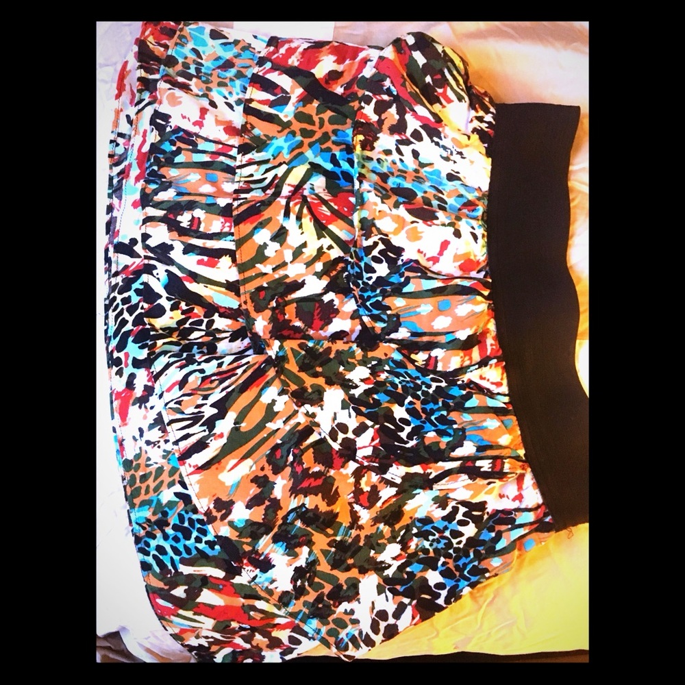 Animal print mini skirt